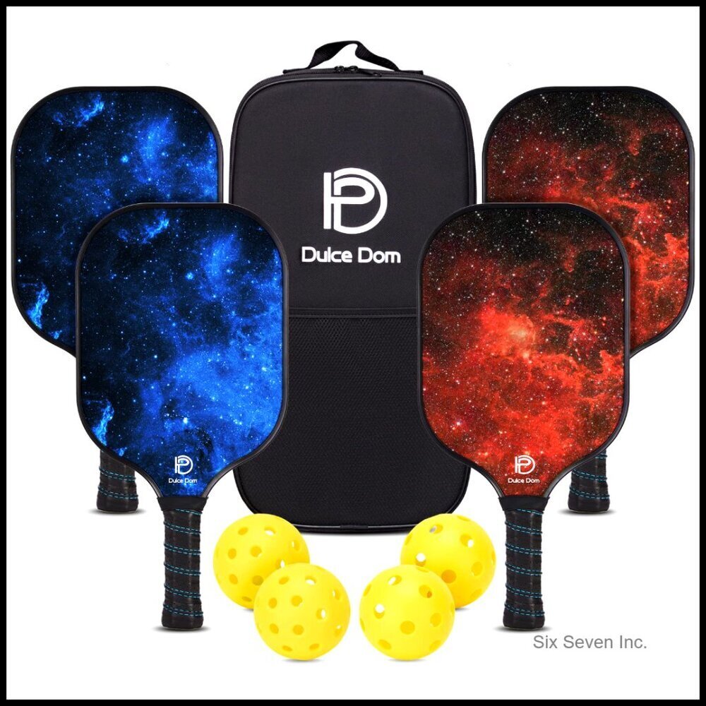 Pickleball Paddles Set of 4 with Balls and Bag USAPA Approved Training Equipment